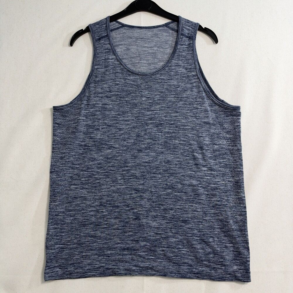 Lululemon Metal Vent Tech Tank Top Mens M Blue Heather Running Workout